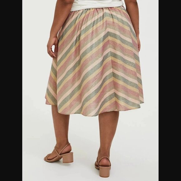 Torrid Multicolor Chevron Lurex A-line Midi Skirt - Picture 3 of 8